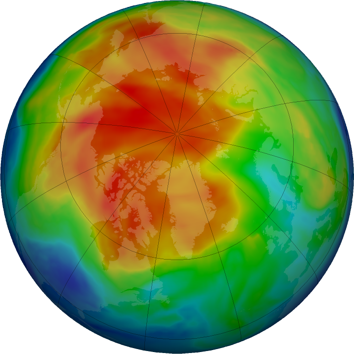Arctic ozone map for 06 January 2019